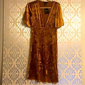 Gold velvet dress